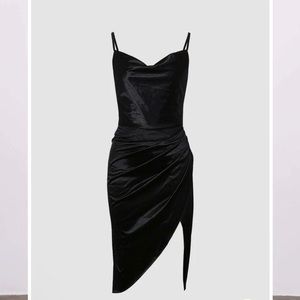 Black satin dress NWT